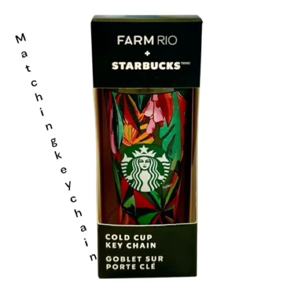 FARM RIO Starbucks LIMITED EDITION  Dark Green Banana Leaves Tumbler / Keychain
